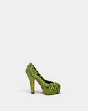 Escarpins en python vert à plateforme