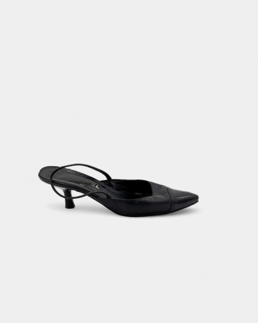 Slingbacks noires bout vernis - 38 EU / 7 US