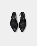 Slingbacks noires bout vernis