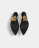 Slingbacks noires bout vernis