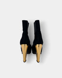 Bottines noires à talons dorés