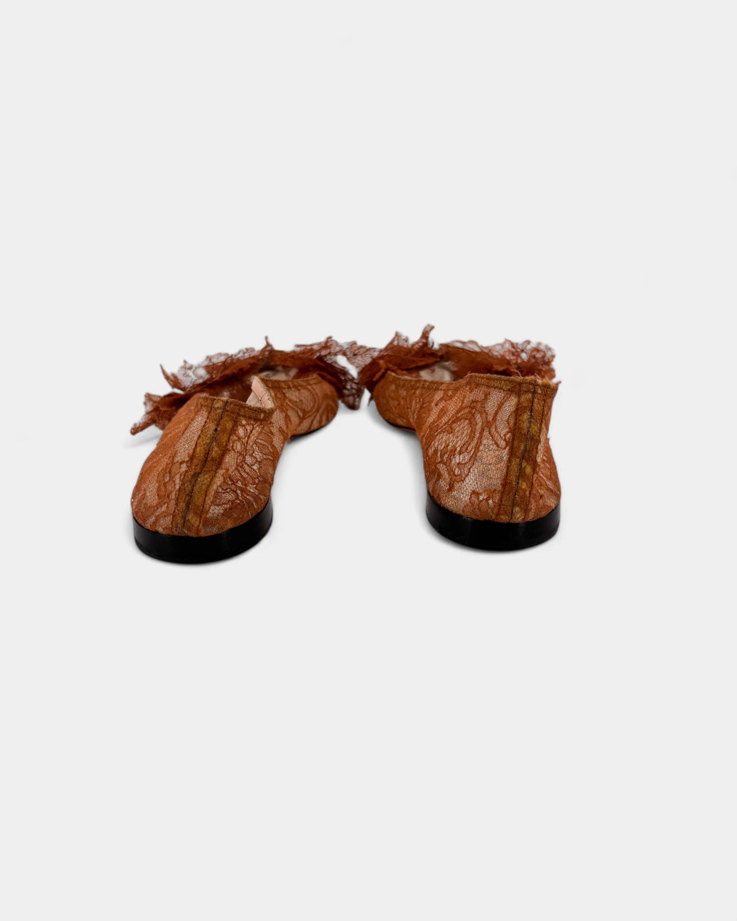 Ballerines marron en dentelle - 39 EU / 8 US