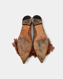 Brown lace ballet flats