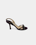 Purple sandals with black stones