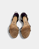 Purple sandals with black stones