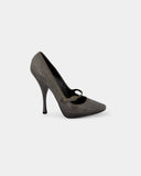Escarpins gris en cuir