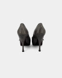 Escarpins gris en cuir