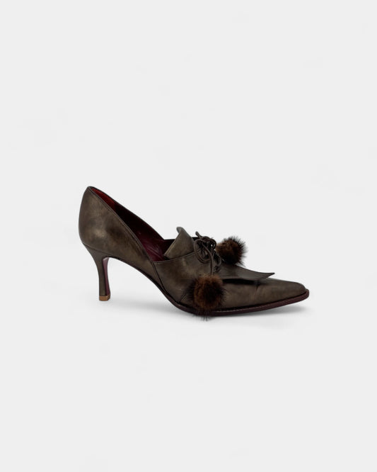 Mocassins à talons bronze - 38 EU / 7 US