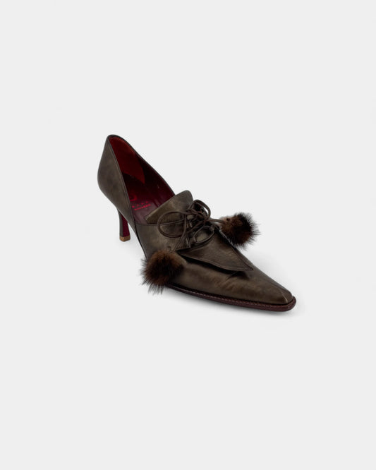 Mocassins à talons bronze - 38 EU / 7 US