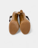 Brown rubber pumps with strap