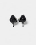 black patent leather pumps