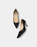 black patent leather pumps