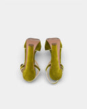 Sandales en daim vert olive à plateforme