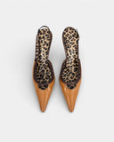 Escarpins slingback en cuir camel