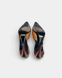 Escarpins slingback en cuir camel