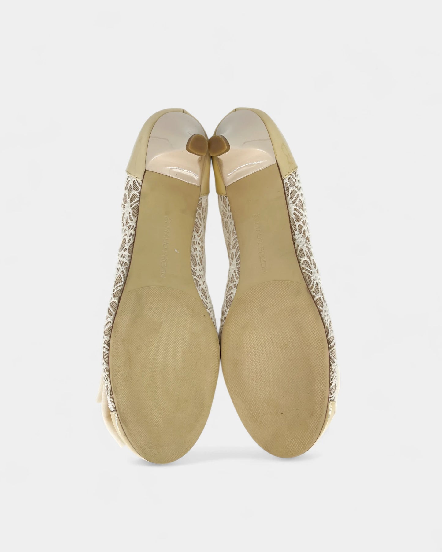 Ballerines blanches à talons - 40 EU / 10 US