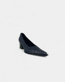 Escarpins bleus en cuir