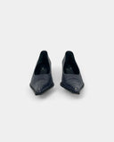 Escarpins bleus en cuir