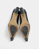 Escarpins bleus en cuir