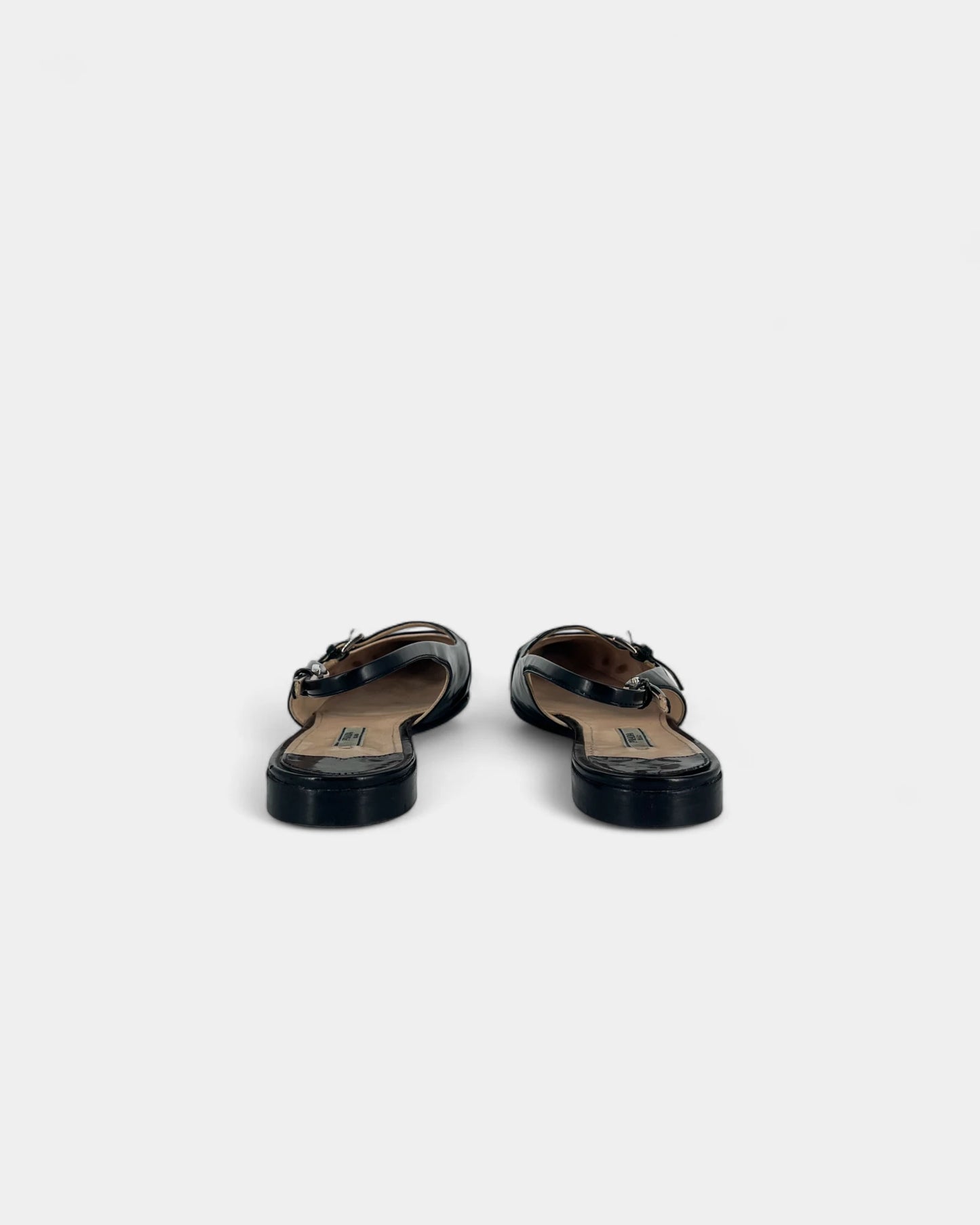 Slingbacks plates noires  - 38 EU / 8 US