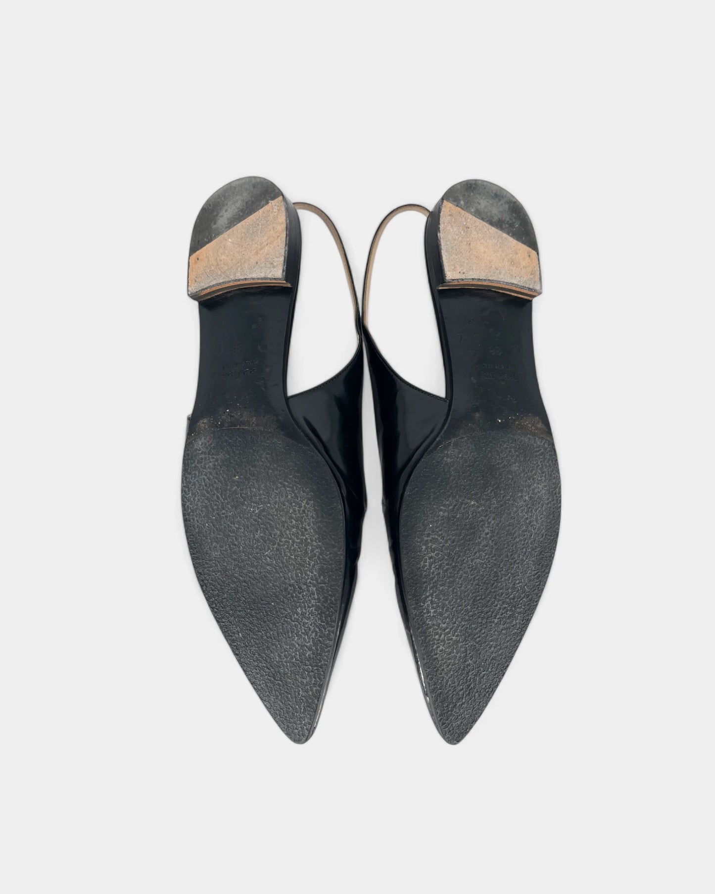 Slingbacks plates noires  - 38 EU / 8 US