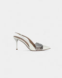 Slingbacks blanches à strass