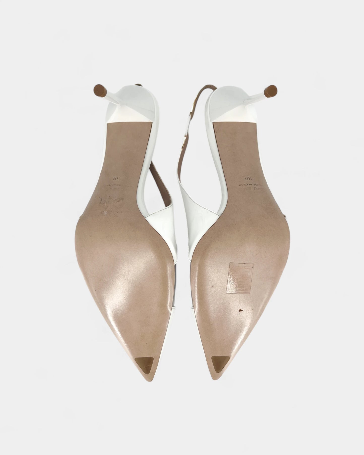 Slingbacks blanches à strass  - 39 EU / 9 US
