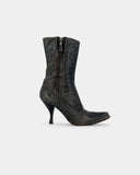 Ankle boots with an aged leather effect