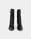 Ankle boots with an aged leather effect