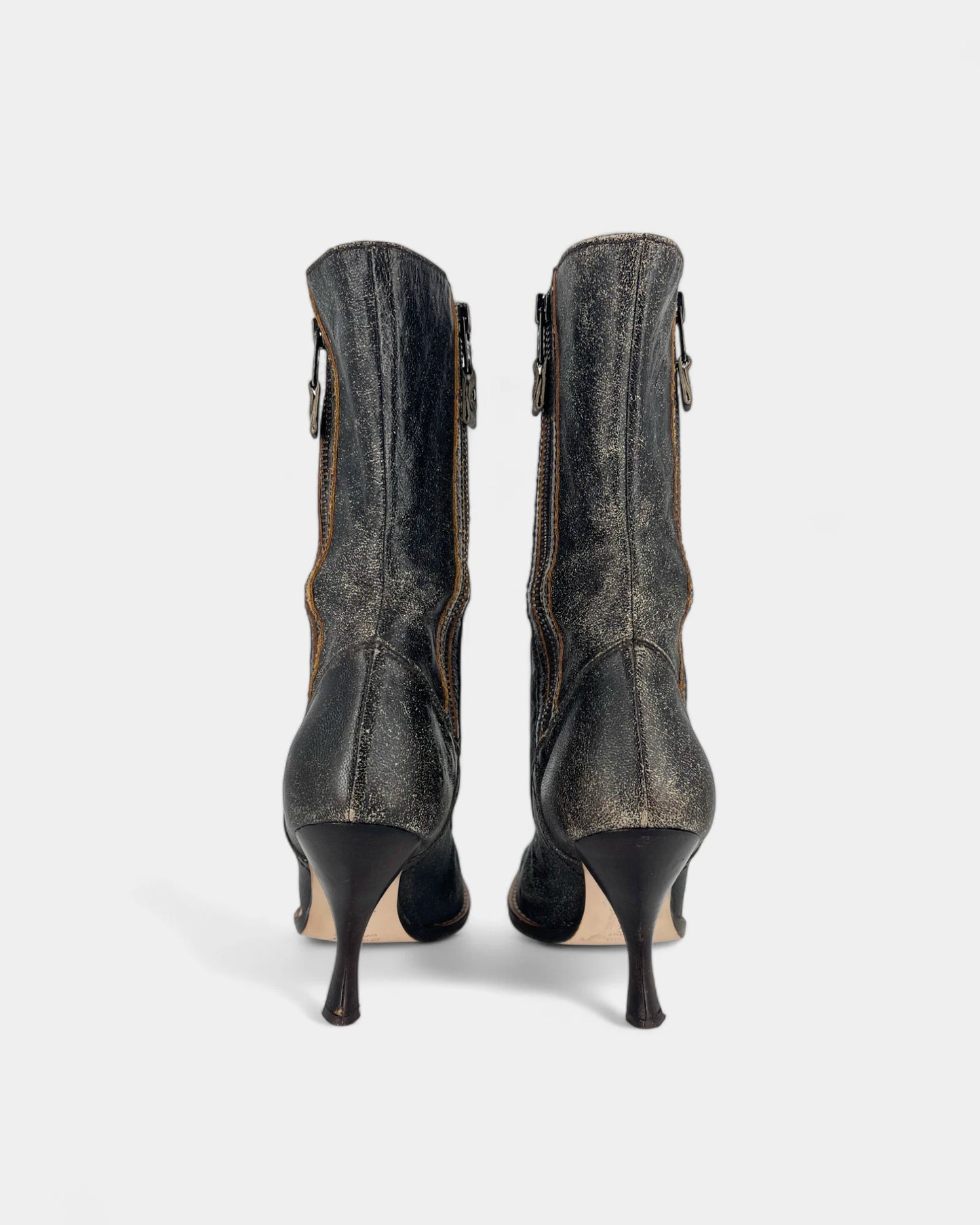 Bottines en cuir gris  - 35.5 EU / 5.5 US