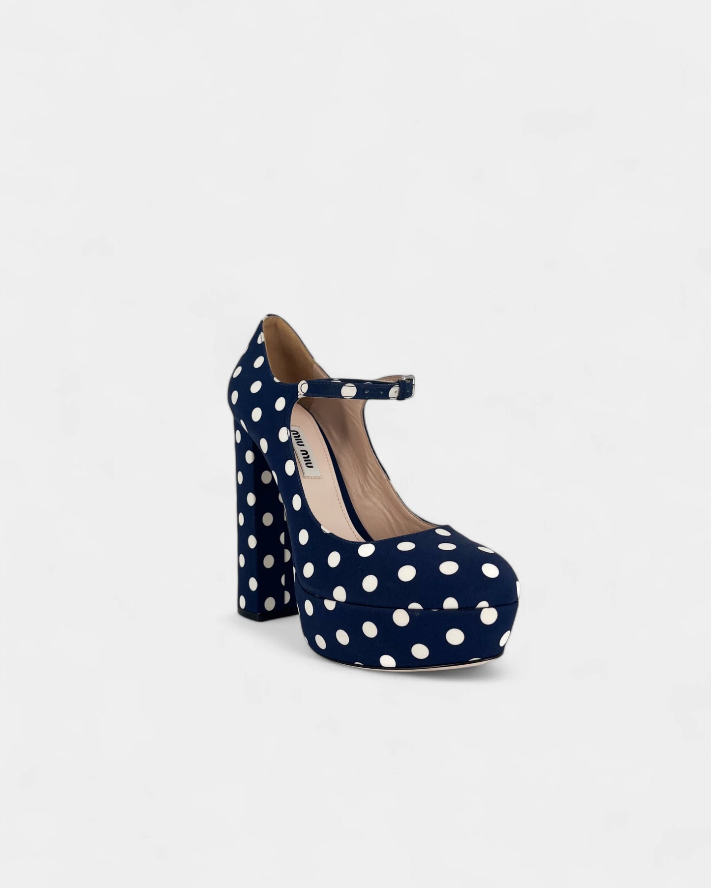 Escarpins compensés bleus à pois - 36 EU / 6 US