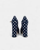 Escarpins compensés bleus à pois