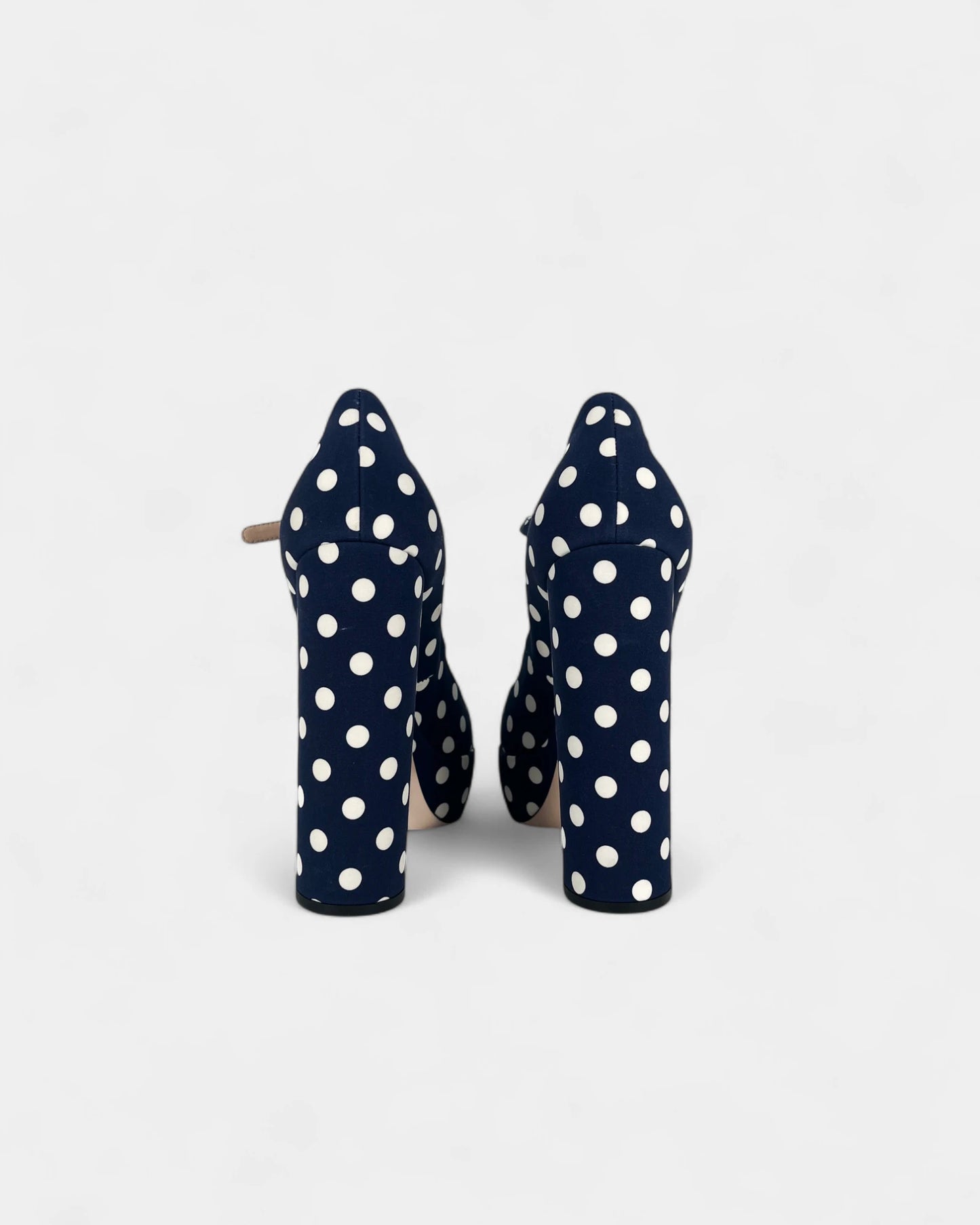 Escarpins compensés bleus à pois - 36 EU / 6 US