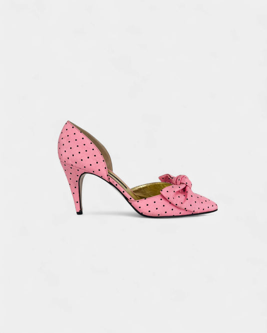 Escarpins roses à pois - 39.5 EU / 9.5 US