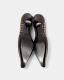 Escarpins marrons à motif pied de poule