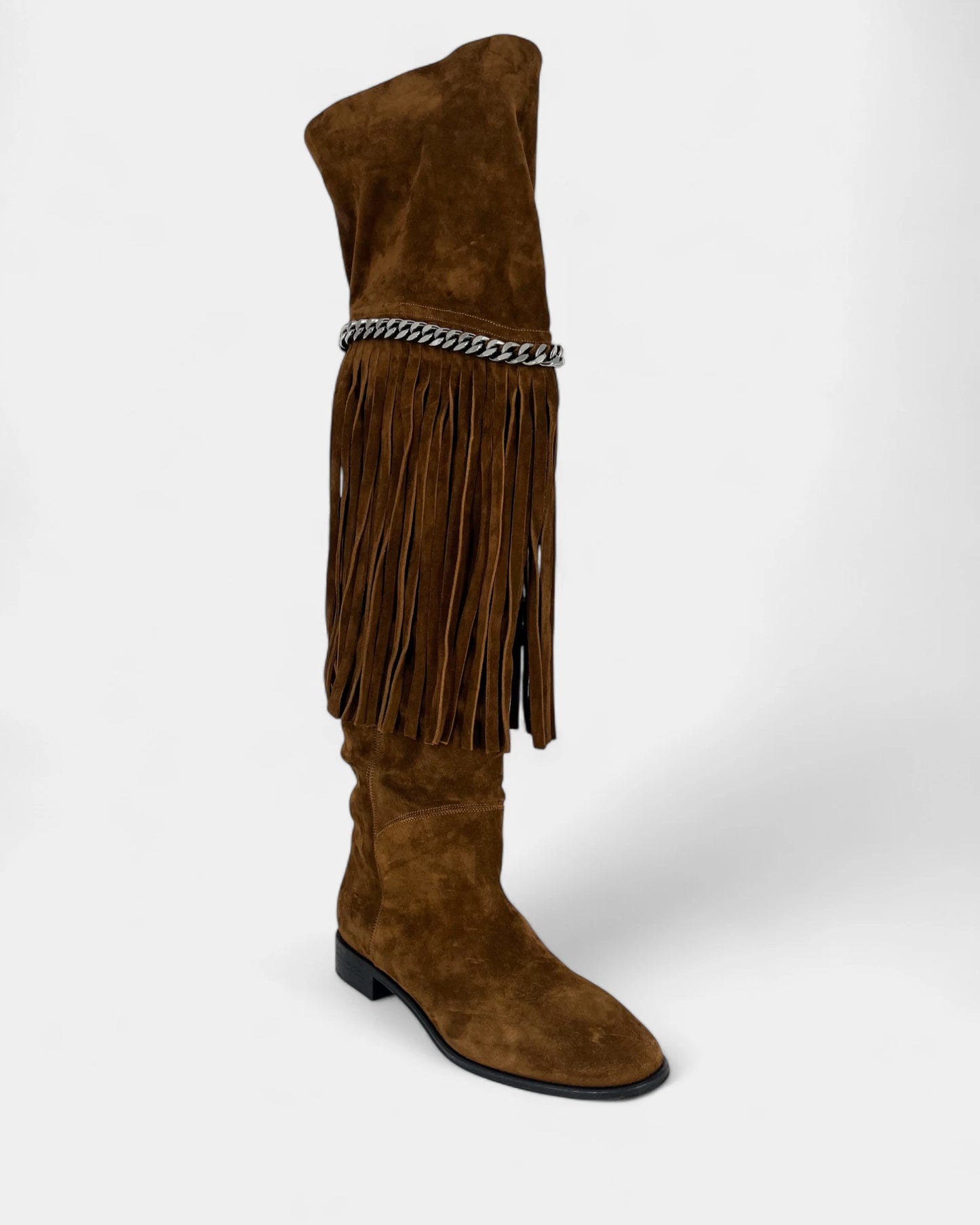 Bottes hautes marrons en suède - 39 EU / 9 US