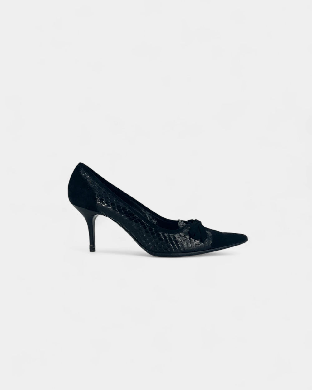 Escarpins noirs à motif crocodile - 41 EU / 11 US