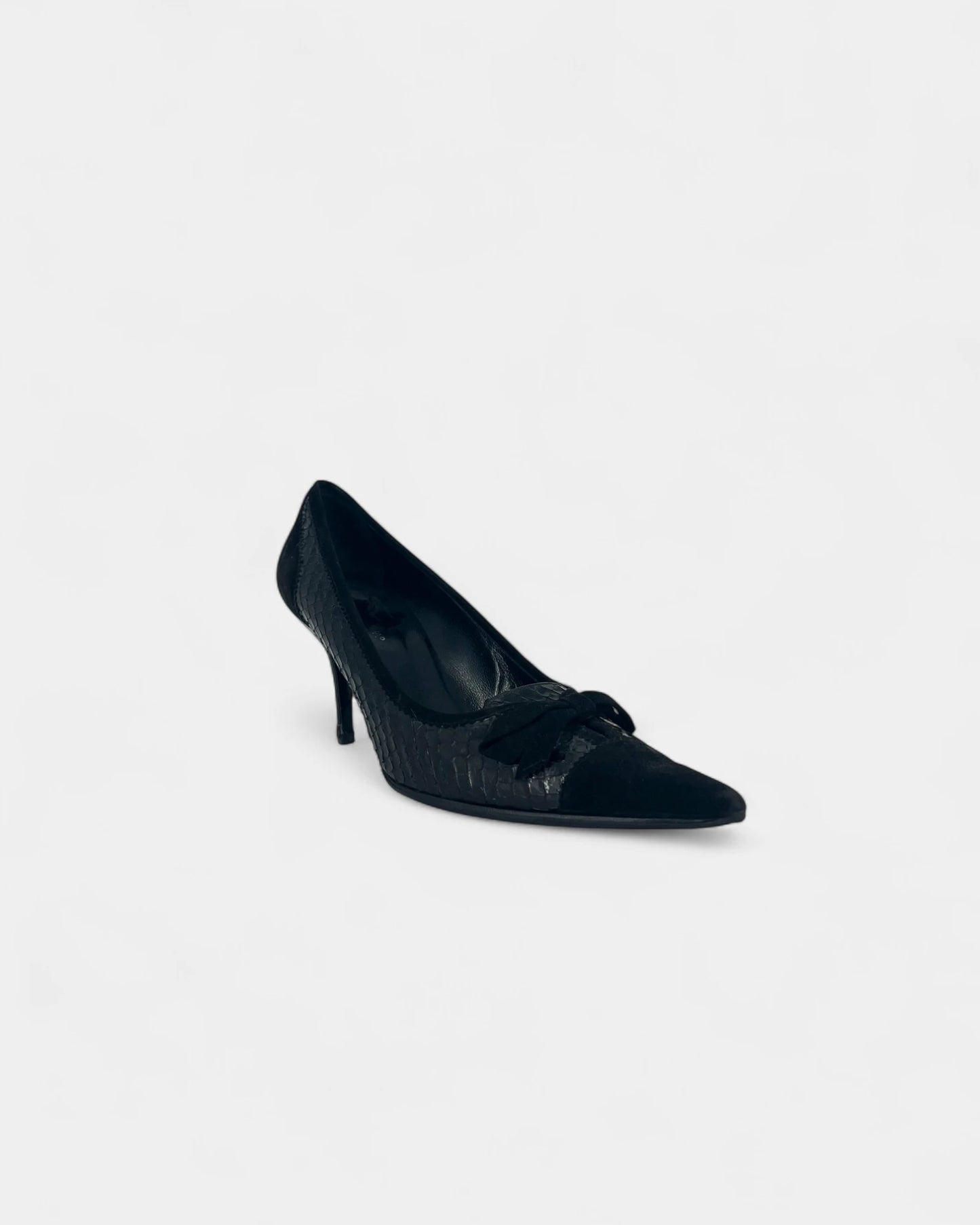 Escarpins noirs à motif crocodile - 41 EU / 11 US