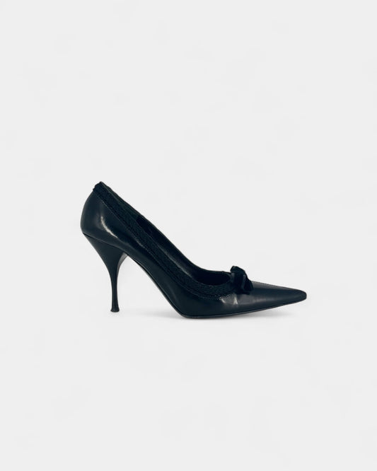 Escarpins noirs à noeuds - 37.5 EU / 7.5 US