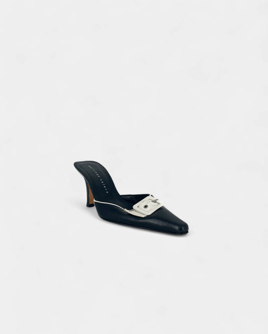 Mules noires et blanches - 37 EU / 7 US
