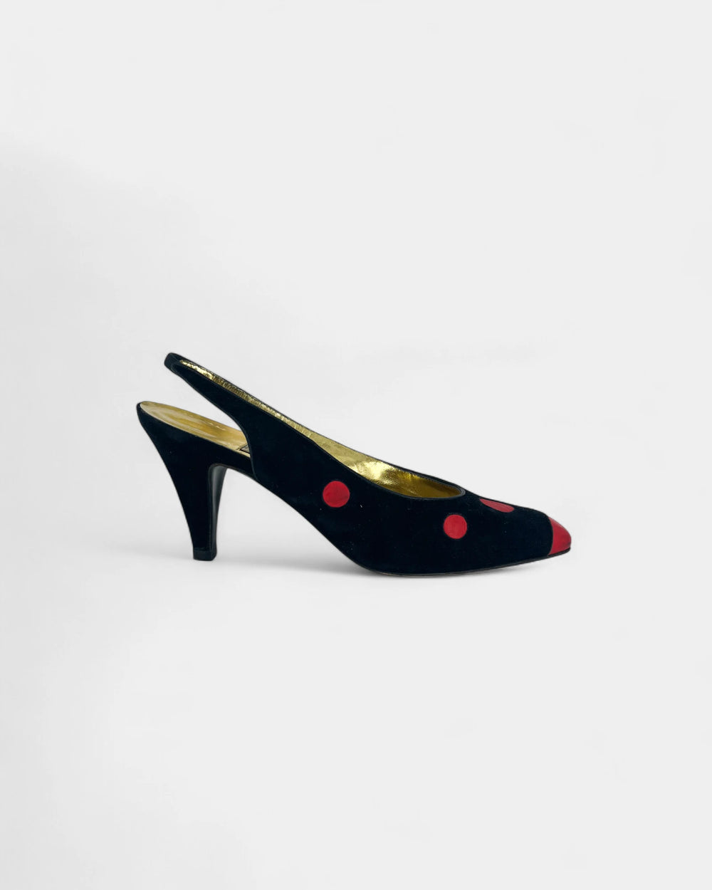 Slingbacks noires à pois rouges - 38 EU / 8 US
