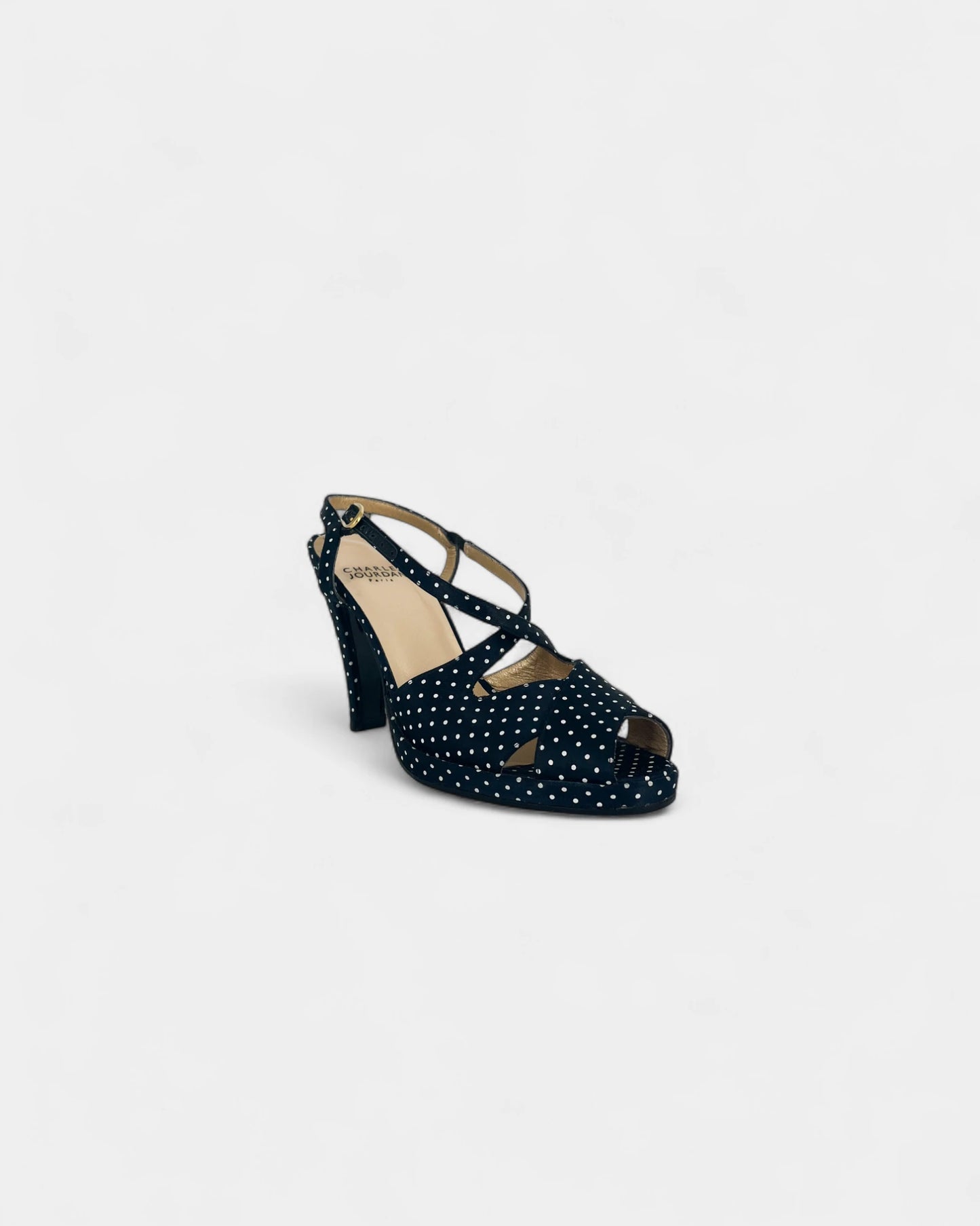Sandales bleues à pois et à talons - 36 EU / 6 US