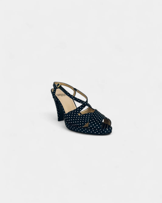 Sandales bleues à pois et à talons - 36 EU / 6 US