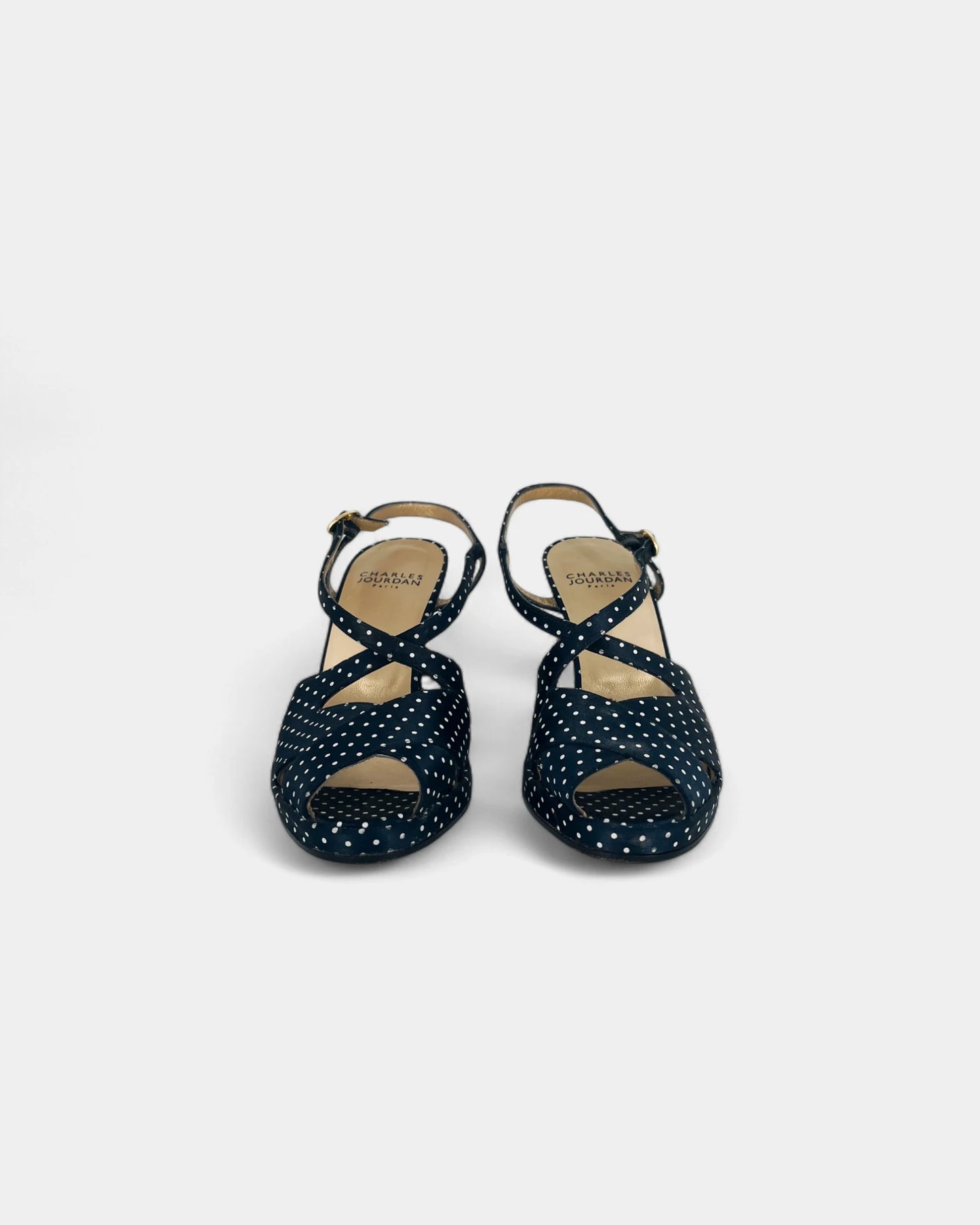 Sandales bleues à pois et à talons - 36 EU / 6 US