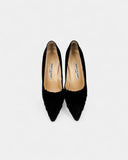 black suede pumps