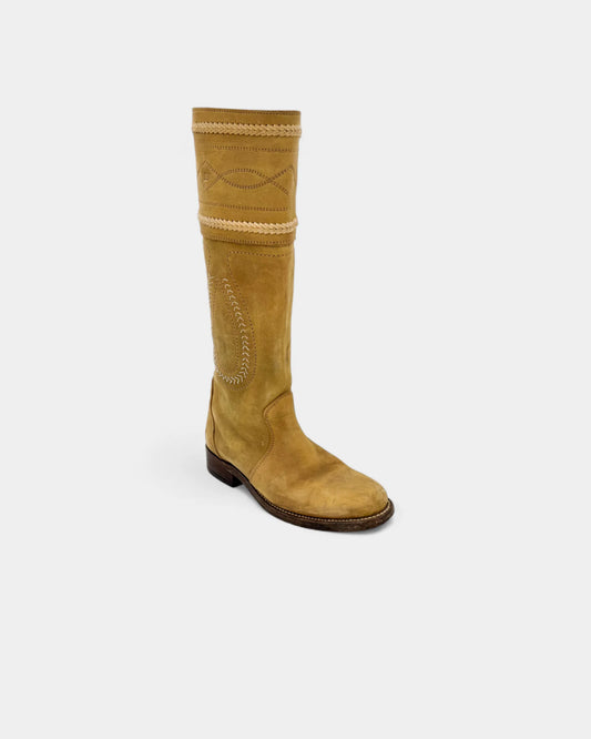 Bottes en cuir marron