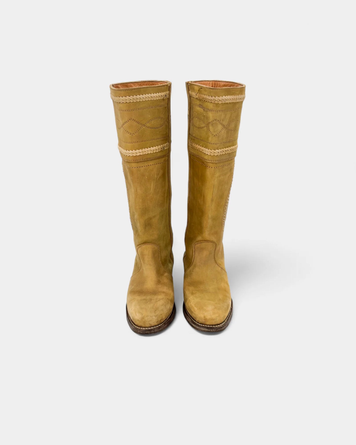 Bottes en cuir marron