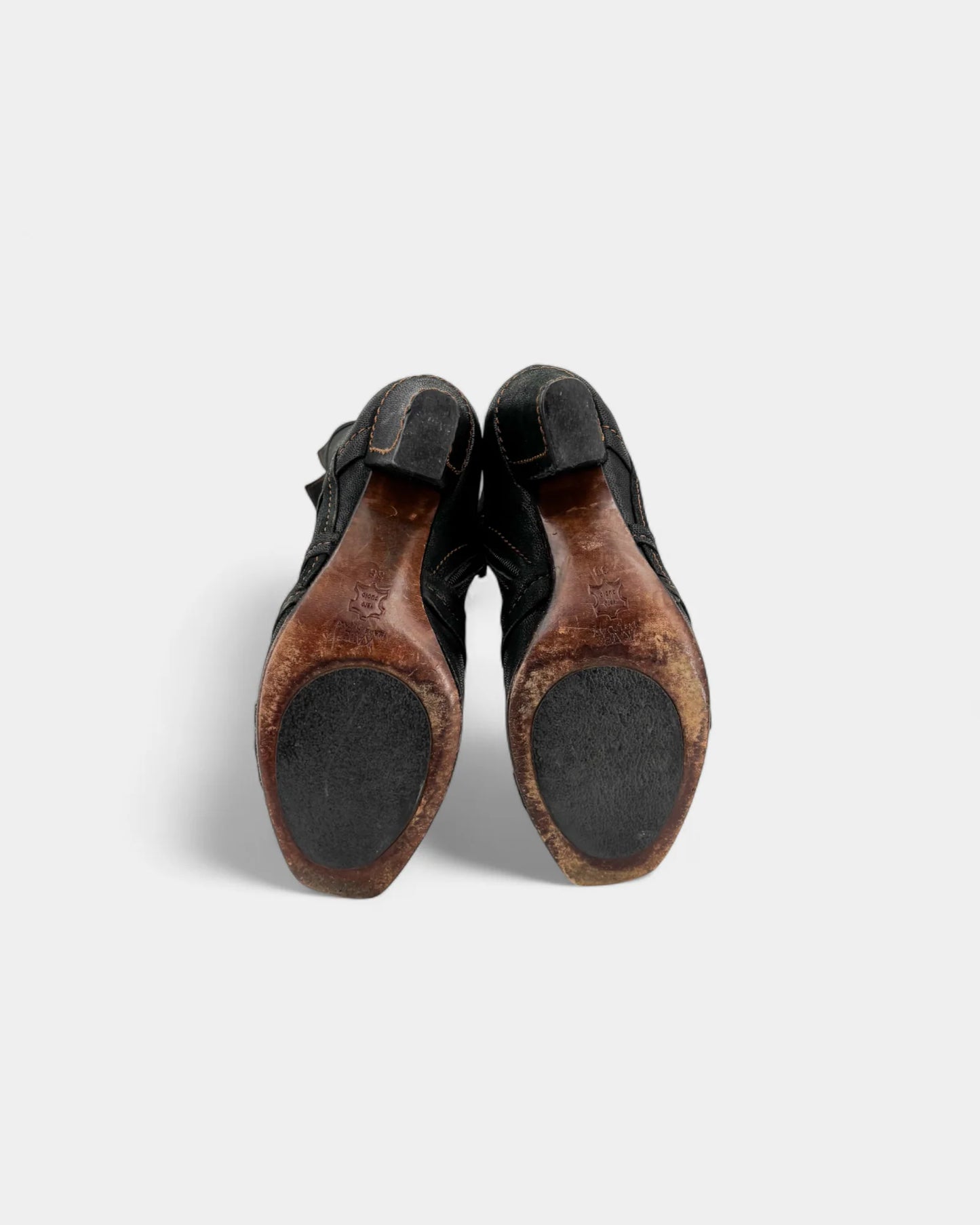 Bottes surpiqûres marron