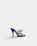 Sandales à brides strass bleu électrique