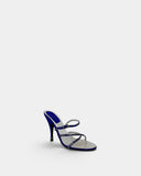 Sandales à brides strass bleu électrique